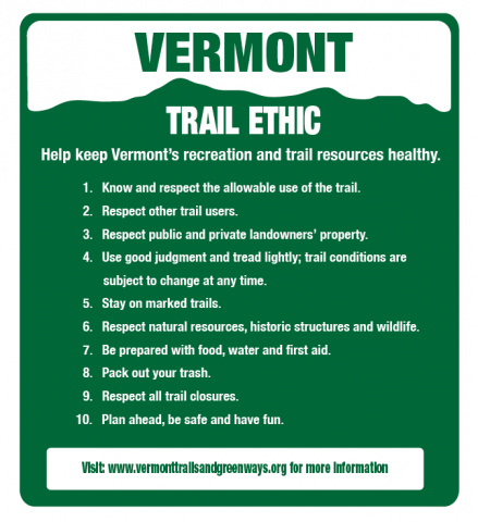  Vermont Trail Ethics Details and Sign